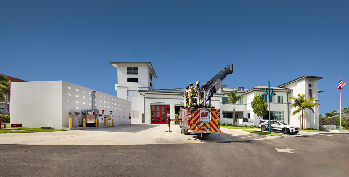Architectural and interior design views of the Fire and Rescue Station 50 - Marco Island, Fl.